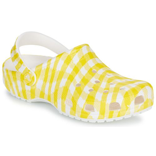 Zoccoli donna Crocs Classic Gingham Clog in bianco con un design a scacchi trendy, ideali per comfort e stile. Perfetti per l'estate, questi zoccoli leggeri e facili da indossare sono l'accessorio ideale per ogni outfit casual. Scopri la comodità dei zoccoli Crocs!