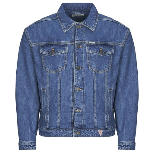 Giacca in jeans Uomo Guess MENS OVERSIZE TRUCKER JACKE Blu, denim di alta qualità, taglio oversize per un look moderno e casual, perfetta per ogni occasione. Acquista ora per un stile unico e alla moda.