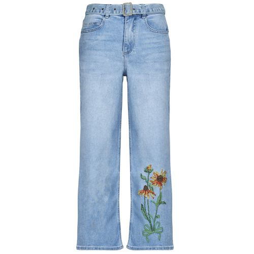 Jeans Flare Donna Desigual OHIO in denim blu con vita alta, caratterizzati da una silhouette ampia e femminile, perfetti per un look trendy e casual. Ideali per outfit estivi, questi jeans offrono stile e comfort, accentuando la figura. Disponibili online, sono un must-have per ogni donna alla moda.