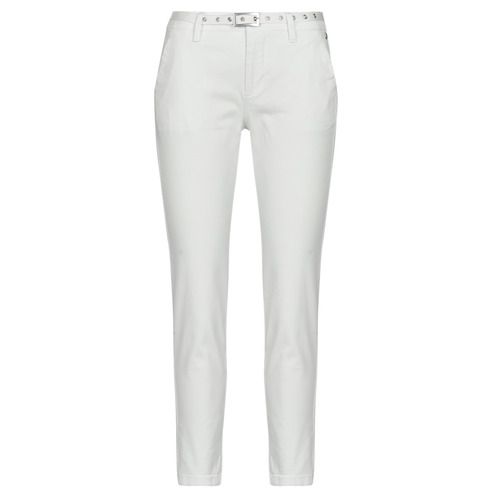 Pantaloni Chino Donna Freeman T.Porter CLAUDIA FELICITA in Bianco, eleganti e versatili, ideali per ogni occasione. Realizzati con materiali di alta qualità, offrono comfort e stile. Perfetti per un look casual-chic, possono essere abbinati a camicie o t-shirt per un outfit di tendenza. Scopri il tuo nuovo must-have per la primavera/estate!