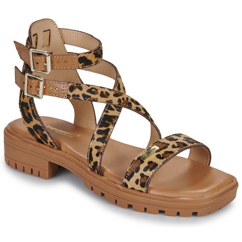 Sandali donna Les Tropéziennes par M Belarbi HURSULAPO in marrone, realizzati in pelle di alta qualità, con design elegante e dettagli raffinati. Perfetti per l'estate, questi sandali offrono comfort e stile, ideali per ogni occasione. Disponibili online per un look trendy e alla moda.