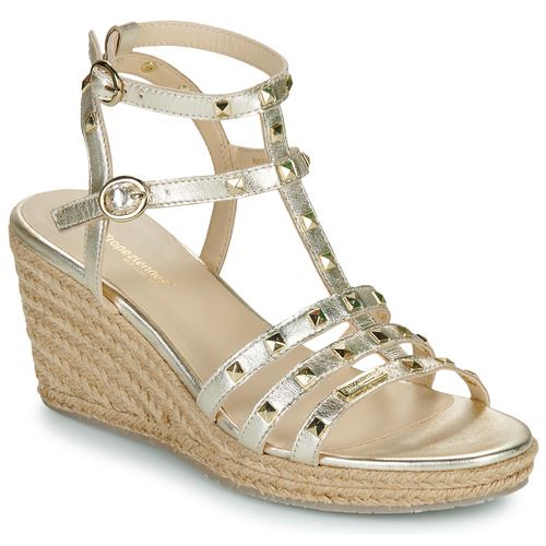 Sandali LILI Oro di Les Tropéziennes par M Belarbi per donna, con design elegante e raffinato, perfetti per l'estate. Questi sandali in oro offrono comfort e stile, ideali per ogni occasione. Acquista ora per aggiungere un tocco di classe al tuo outfit estivo!