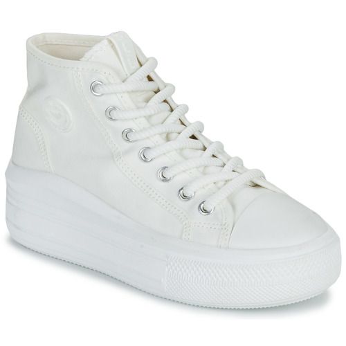 Sneakers alte Les Petites Bombes LOUNA in bianco per donna, eleganti e alla moda. Perfette per un look casual e raffinato, queste scarpe offrono comfort e stile in ogni occasione. Scopri il tuo nuovo paio di sneaker ideale per completare il tuo outfit!
