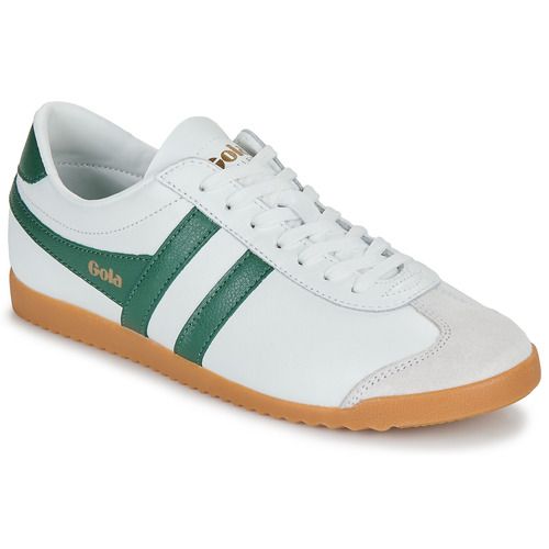 Sneakers basse Gola Bullet Leather Bianco donna, eleganti e versatili, perfette per ogni occasione. Realizzate in pelle di alta qualità, queste sneakers offrono comfort e stile. Ideali per un look casual-chic, da indossare con jeans o gonne. Scopri il tuo nuovo paio di scarpe must-have!