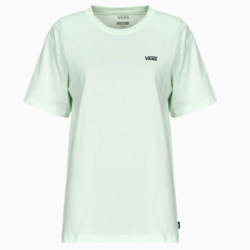 T-shirt maniche corte Vans LEFT CHEST LOGO TEE EM per donna, caratterizzata da un logo iconico sul petto, realizzata in cotone morbido per massimo comfort. Perfetta per uno stile casual, abbinabile con jeans e sneakers. Disponibile in diverse taglie, ideale per ogni outfit estivo.
