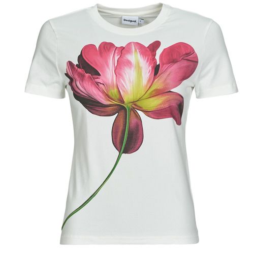 T-shirt Desigual PLATA Bianco per donna, maniche corte, dal design moderno e raffinato, ideale per un look casual e alla moda. Realizzata con materiali di alta qualità, questa maglietta è perfetta per ogni occasione. Acquista ora e aggiungi un tocco di stile al tuo guardaroba!