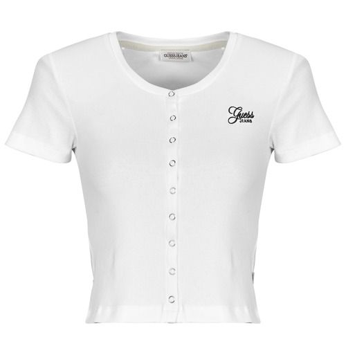 T-shirt maniche corte Donna Guess SL CN SNAP EMBRO SLIM TOP Bianco, design elegante e alla moda, perfetta per un look casual e chic. Realizzata con materiali di alta qualità, questa T-shirt offre comfort e stile per ogni occasione. Disponibile in bianco, è ideale per abbinamenti versatili. Aggiungi un tocco di classe al tuo guardaroba con questa T-shirt trendy di Guess.