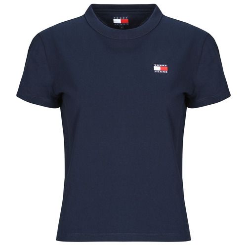 T-shirt Tommy Jeans TJW REG BADGE TEE maniche corte per donna, con logo distintivo, design moderno e comodo, perfetta per un look casual e alla moda. Disponibile in diverse taglie, ideale per abbinamenti versatili.