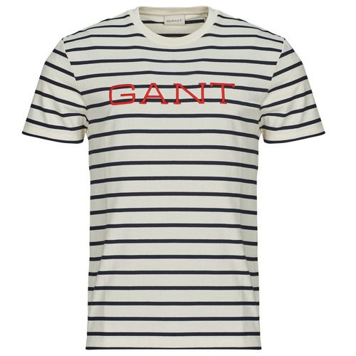 T-Shirt Gant GRAPHIC STRIPED SS T-SHIRT Multicolore per uomo, t-shirt maniche corte dallo stile unico. Ottima per il tempo libero, questa maglietta offre comfort e versatilità. Perfetta per abbinamenti casual o sportivi, è un must-have nel tuo guardaroba. Ideale per chi cerca tendenze moda e qualità. Scarpe Outlet ti offre questo prodotto alla moda.