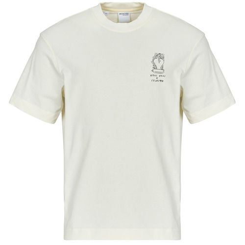 T-shirt uomo Selected SLHRELAXNIC beige, maniche corte, elegante e comoda, ideale per un look casual e alla moda. Perfetta per ogni occasione, questa T-shirt è un must-have nel guardaroba maschile.