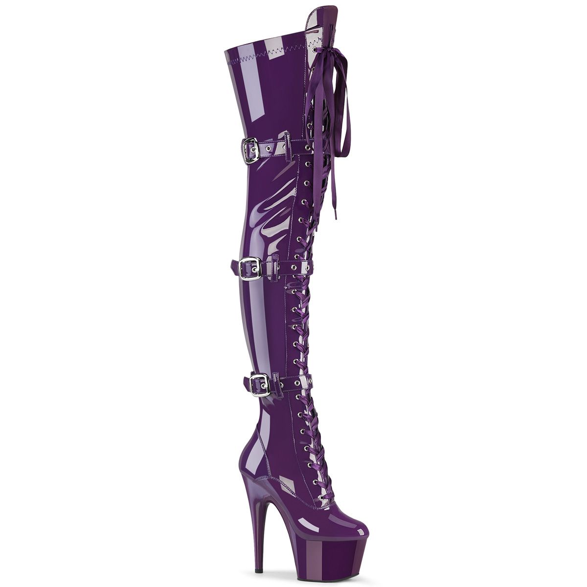 Pleaser ADORE-3028 ADO3028/PP/M Stivali Sopra il Ginocchio  Tacco Altissimo 17 Plateau 7.0 Viola ADO3028/PP/M