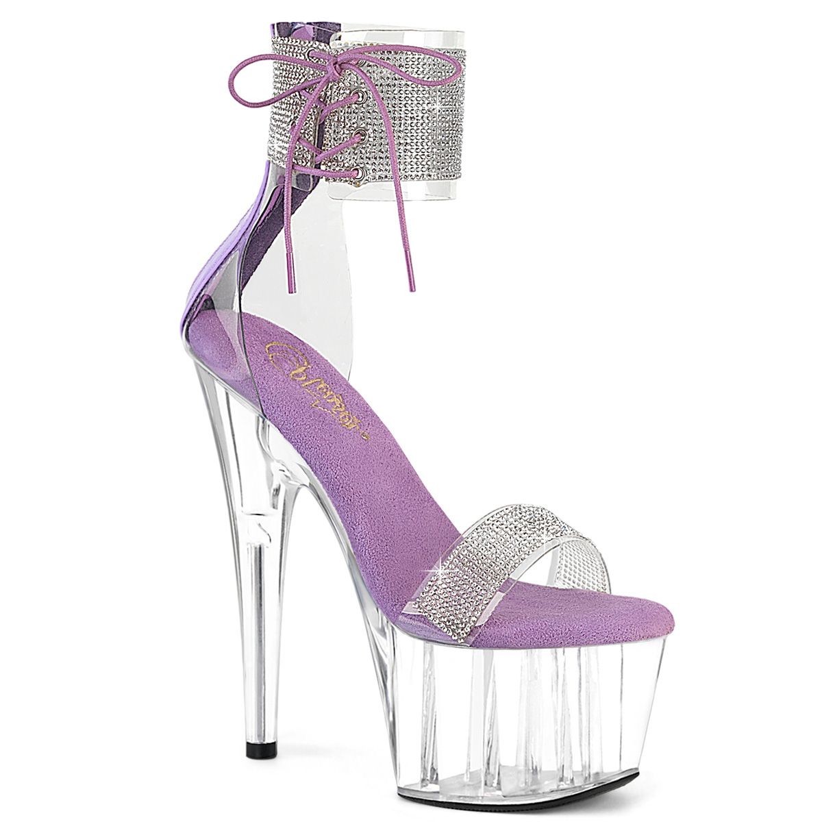 Pleaser ADORE-727RS ADO727RS/C-LV/C Sandali Donna  Tacco Altissimo 17 Plateau 7.0 Trasparente ADO727RS/C-LV/C