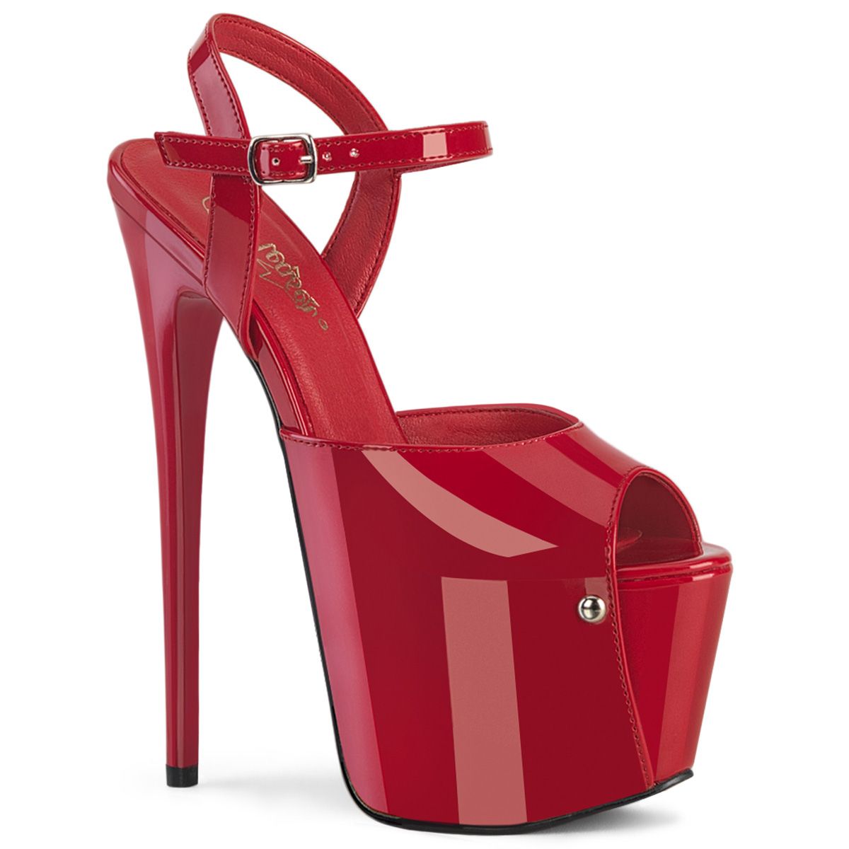 Pleaser JUBILANT-09 JUB09/R Sandali con Cinturino  Tacco Altissimo 17 Plateau 7.6 Rosso JUB09/R