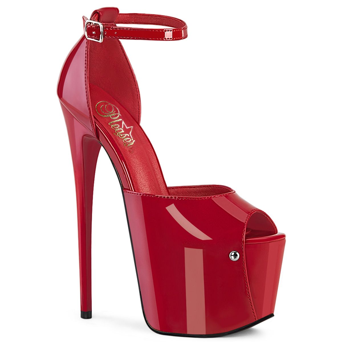 Pleaser JUBILANT-15 JUB15/R Sandali con Cinturino  Tacco Altissimo 17 Plateau 7.6 Rosso JUB15/R