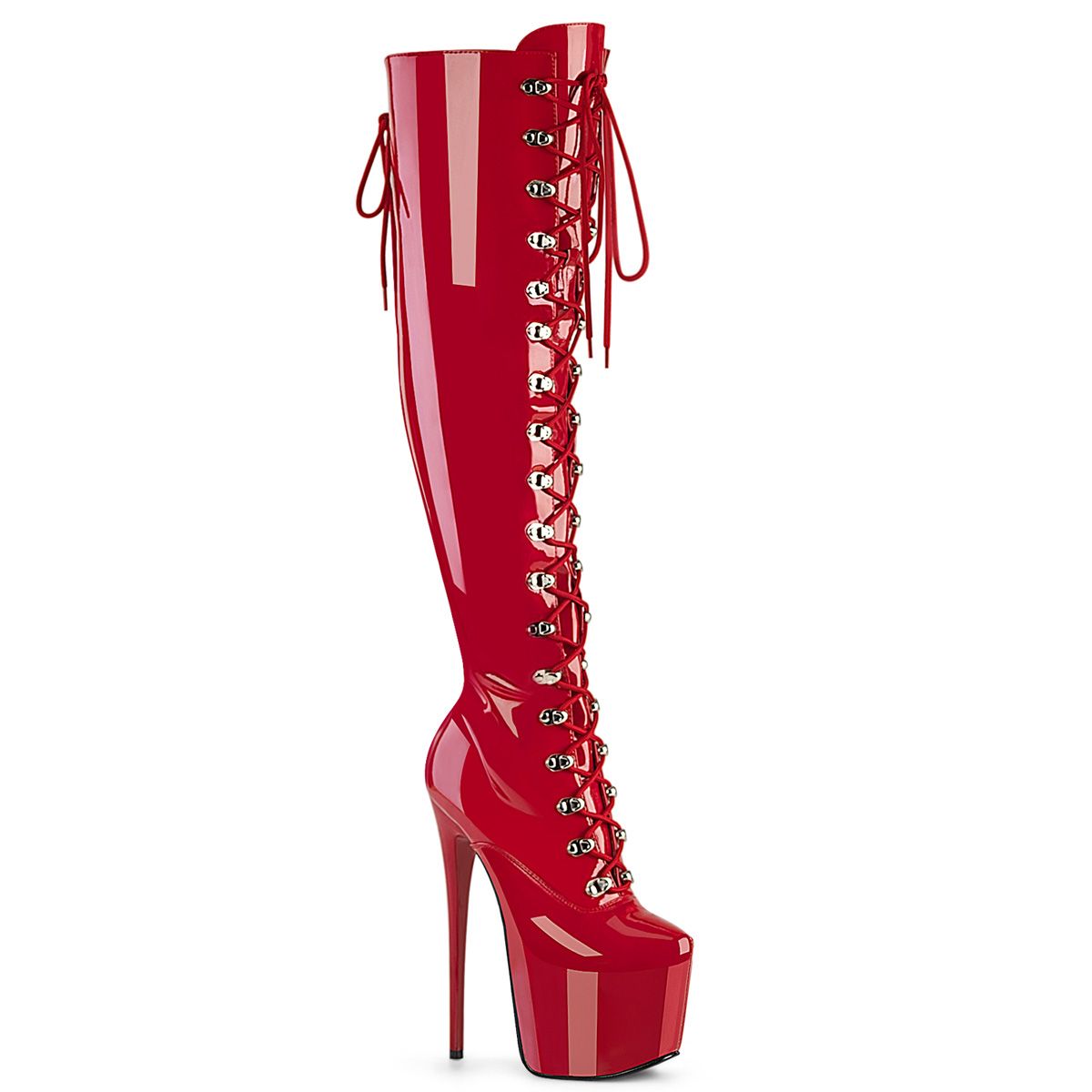 Pleaser JUBILANT-3012 JUB3012/R Stivali Donna  Tacco Altissimo 17 Plateau 7.6 Rosso JUB3012/R