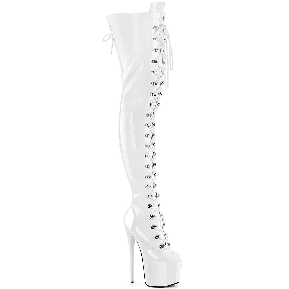 Pleaser JUBILANT-4012 JUB4012/W Stivali Donna  Tacco Altissimo 17 Plateau 7.6 Bianco JUB4012/W