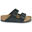 Chaussons BIRKENSTOCK Arizona &agrave; semelle souple en nubuck noir, pointure 2 (femme)