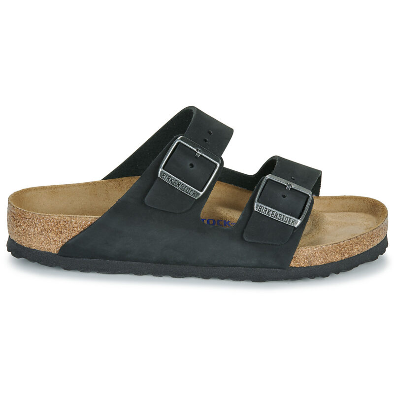 Chaussons BIRKENSTOCK Arizona &agrave; semelle souple en nubuck noir, pointure 2 (femme)