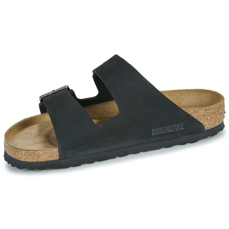 Chaussons BIRKENSTOCK Arizona &agrave; semelle souple en nubuck noir, pointure 4 (femme)
