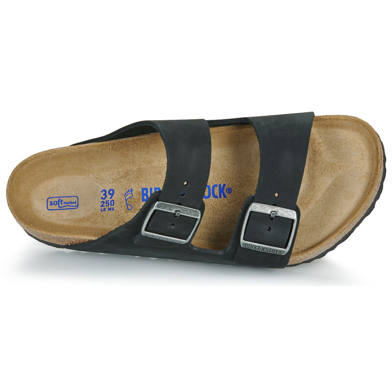 Chaussons BIRKENSTOCK Arizona &agrave; semelle souple en nubuck noir, pointure 6 (femme)
