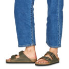 BIRKENSTOCK Arizona Oiled / Pelle / Khaki / Regular Kaki Ciabatta Donna - 8