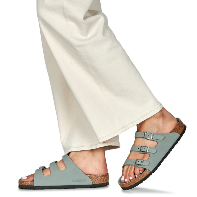 BIRKENSTOCK Florida Fresh Nubuck / Pure / Sage / Regular Verde Ciabatta Donna - 8