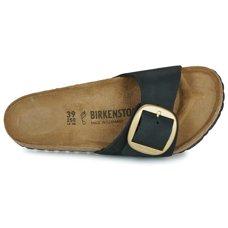BIRKENSTOCK Madrid Big Buckle Nubuck / Black / Regular Nero Ciabatta Donna - 6