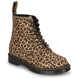 Dr. Martens  1460 Pascal Light Tan Mini Leopard Spot Hair On  Nero -  Stivaletti Donna