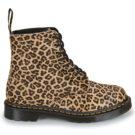 Dr. Martens 1460 Pascal Light Tan Mini Leopard Spot Hair On Black Women's Ankle Boots - 2