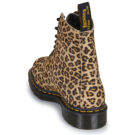 Dr. Martens 1460 Pascal Light Tan Mini Leopard Spot Hair On Black Women's Ankle Boots - 5