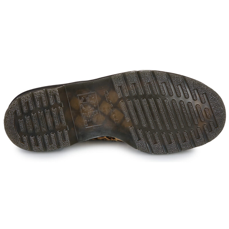 Dr. Martens 1460 Pascal Light Tan Mini Leopard Spot Hair On Black Women's Ankle Boots - 7