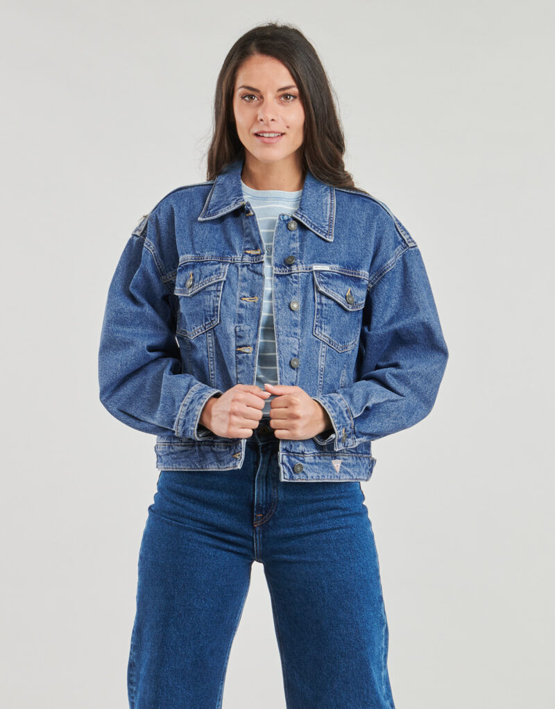 Giacca in jeans Guess OVERSIZE TRUCKER JACKET Blu - Giacche in jeans Donna - 2
