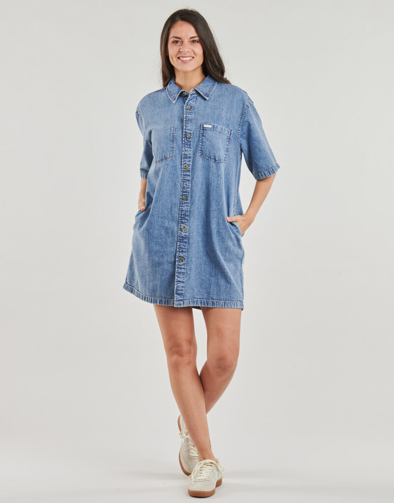 Abito corto  Guess  OVERSIZE SS DRESS  Blu -  Abiti corti Donna - 2