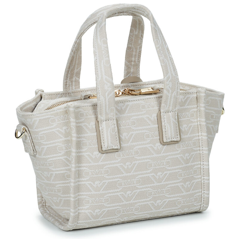 Emporio Armani TOTE M CANVAS JAQUARD MONOGRAM Beige Borse Shopping Donna - 2