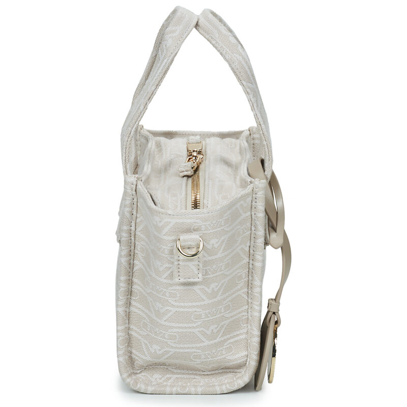 Emporio Armani TOTE M CANVAS JAQUARD MONOGRAM Beige Borse Shopping Donna - 3