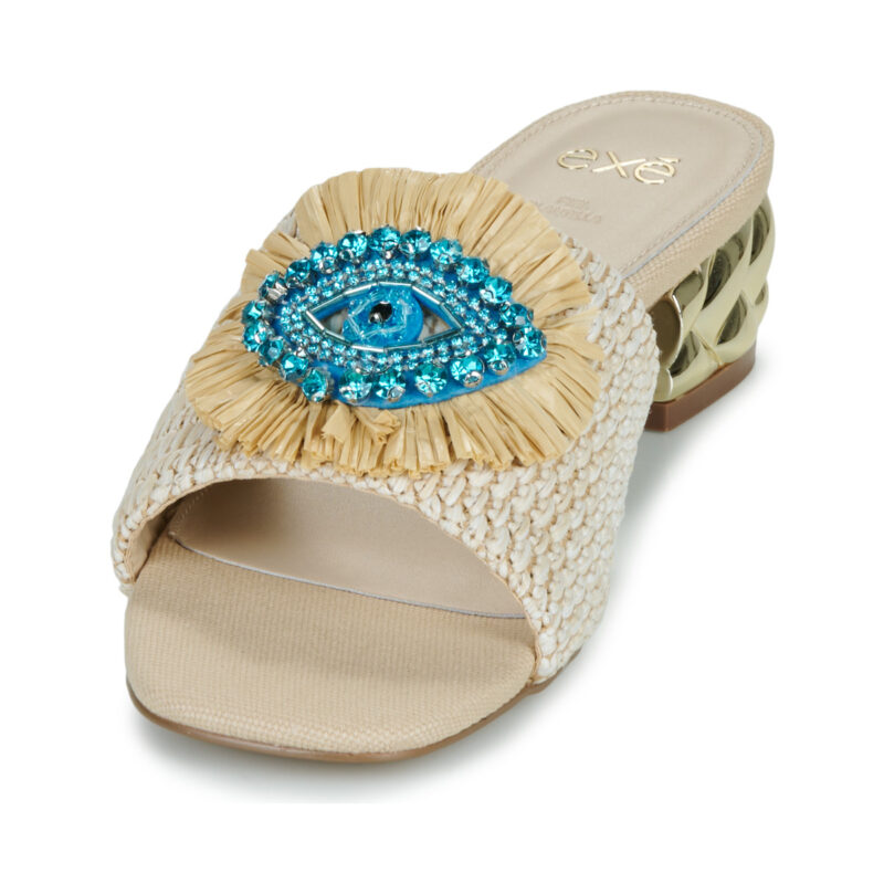Exé Shoes KATY-424-RAFFIA-BEIGE Beige Ciabatta Donna - 3