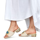 Exé Shoes KATY-424-RAFFIA-BEIGE Beige Ciabatta Donna - 8