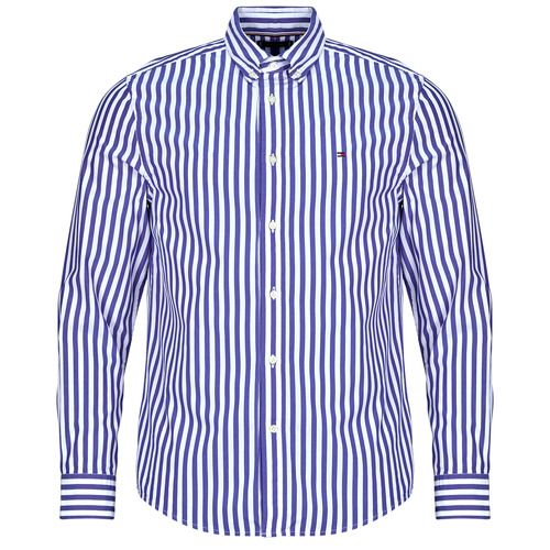 Camicia a maniche lunghe uomo Tommy Hilfiger FLEX POPLIN BOLD STRIPE RF SHIRT blu, caratterizzata da una elegante fantasia a righe. Realizzata in cotone di alta qualità, offre comfort e stile per ogni occasione. Ideale per outfit casual o formali, perfetta da abbinare a pantaloni chino o jeans. Acquista ora per un look moderno e raffinato.