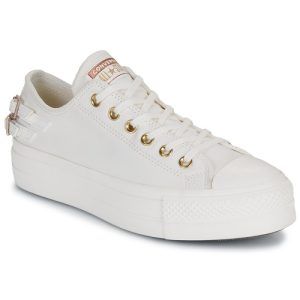 Sneakers basse Donna Converse CHUCK TAYLOR ALL STAR LIFT PLATFORM BUCKLE in bianco, caratterizzate da una suola platform e dettagli alla moda. Ideali per un look casual e trendy. Acquista ora le tue Converse per un comfort senza pari e uno stile unico!
