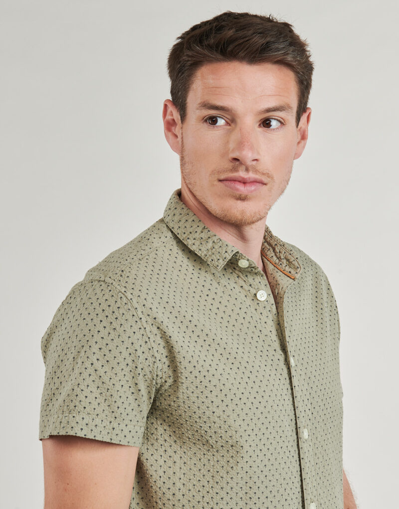 Camicia a maniche corte Deeluxe PAGOS Kaki Camicie a maniche corte Uomo - 5