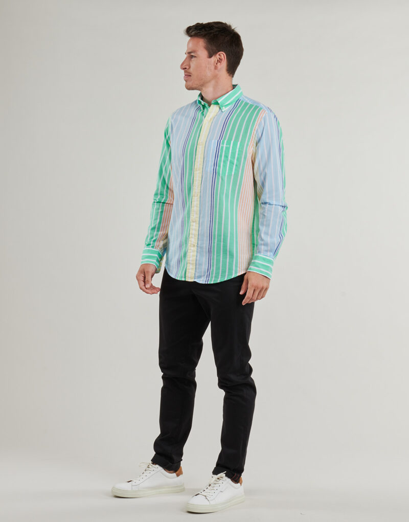 Camicia a maniche lunghe Gant REG VOILE MULTI STRIPE SHIRT Multicolore Camicie a maniche lunghe Uomo - 3