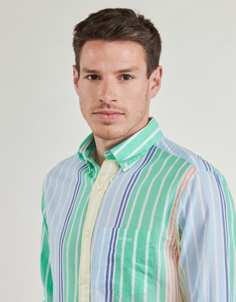 Camicia a maniche lunghe Gant REG VOILE MULTI STRIPE SHIRT Multicolore Camicie a maniche lunghe Uomo - 5