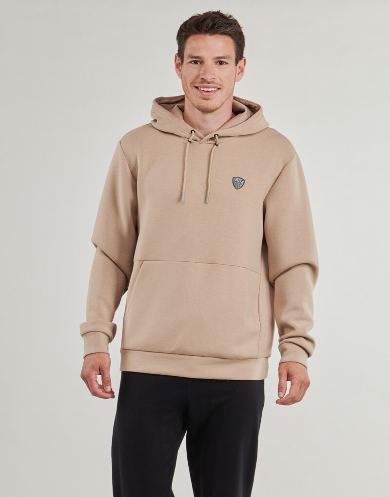 Felpe con cappuccio Emporio Armani EA7 TRAIN PREMIUM SHIELD HOODIE 8NPM21 Beige Felpe con cappuccio Uomo - 2