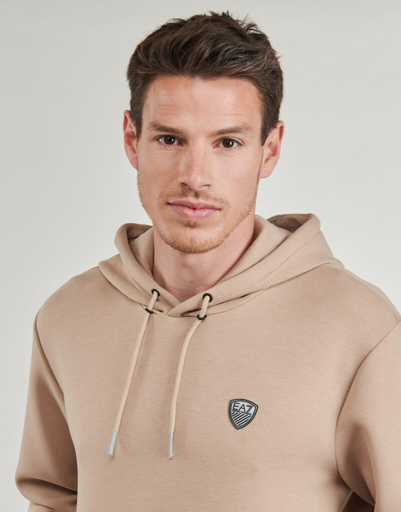 Felpe con cappuccio Emporio Armani EA7 TRAIN PREMIUM SHIELD HOODIE 8NPM21 Beige Felpe con cappuccio Uomo - 5