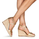 MICHAEL Michael Kors MANDY WEDGE Gold Espadrilles Women - 8
