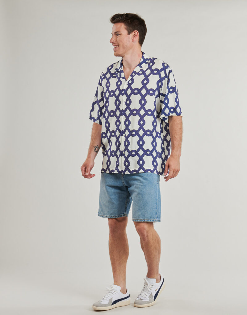Camicia a maniche corte Selected SLHRELAX-VERO Blu Camicie a maniche corte Uomo - 3
