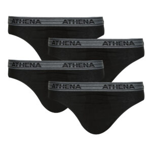 Slip  Athena  BASIC COTON Pack de 4  Nero -  Slip Uomo