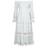 Abito Lunghi    3 QTR SLV AMBERLEE DRESS  Bianco