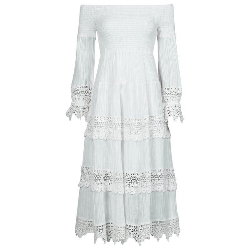 Abito Lunghi    3 QTR SLV AMBERLEE DRESS  Bianco