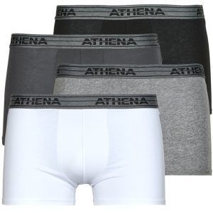 Boxer uomo Athena BASIC COTON Pack de 4 in nero, realizzati in cotone morbido e traspirante, ideale per il comfort quotidiano. Set di alta qualità perfetto per l'uso giornaliero, garantisce vestibilità e durata nel tempo. Acquista ora per un guardaroba maschile essenziale e versatile.